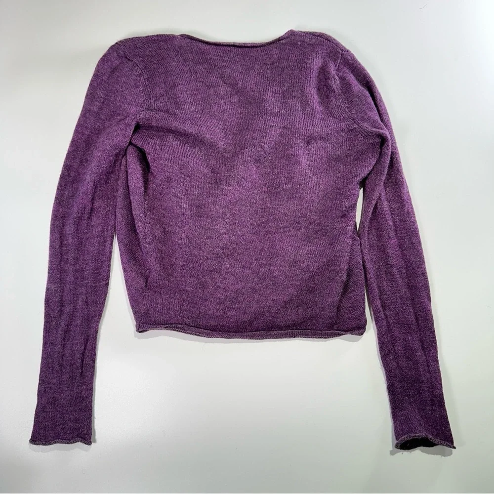 Eileen Fisher cozy alpaca wool blend drape neck cropped knit elevated basics M